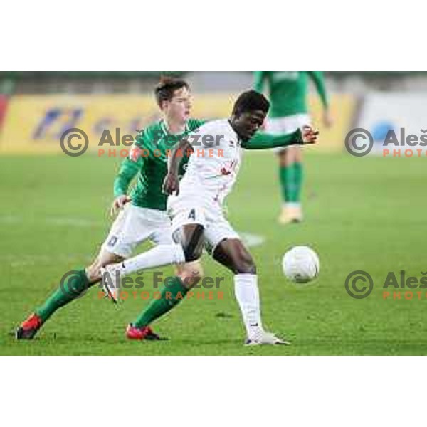 Andres Vombergar of Olimpija in action during Prva Liga Telekom Slovenië 2020-2021 football match between Olimpija and Tabor in SRC Stozice, Ljubljana, Slovenia on December 12, 2020