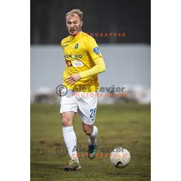 Sandi Ogrinec in action during Prva liga Telekom Slovenije football match between Aluminij and Bravo in Kidricevo, Slovenia on December 12, 2020