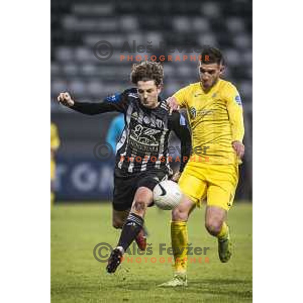 Kai Cipot in action during Prva liga Telekom Slovenije football match between Mura and Aluminij in Fazanerija, Murska Sobota, Slovenia on December 13, 2020