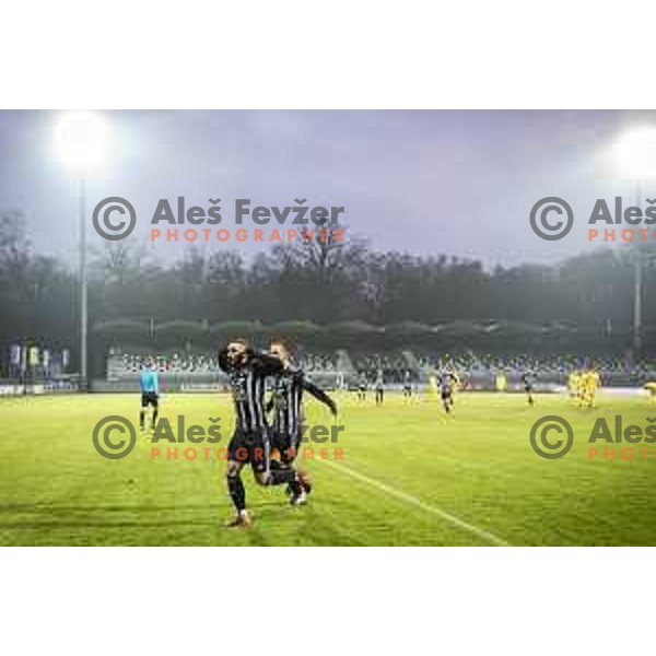 Nino Kouter celebrating during Prva liga Telekom Slovenije football match between Mura and Aluminij in Fazanerija, Murska Sobota, Slovenia on December 13, 2020