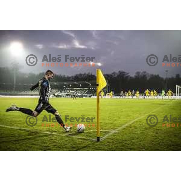 Luka Bobicanec in action during Prva liga Telekom Slovenije football match between Mura and Aluminij in Fazanerija, Murska Sobota, Slovenia on December 13, 2020