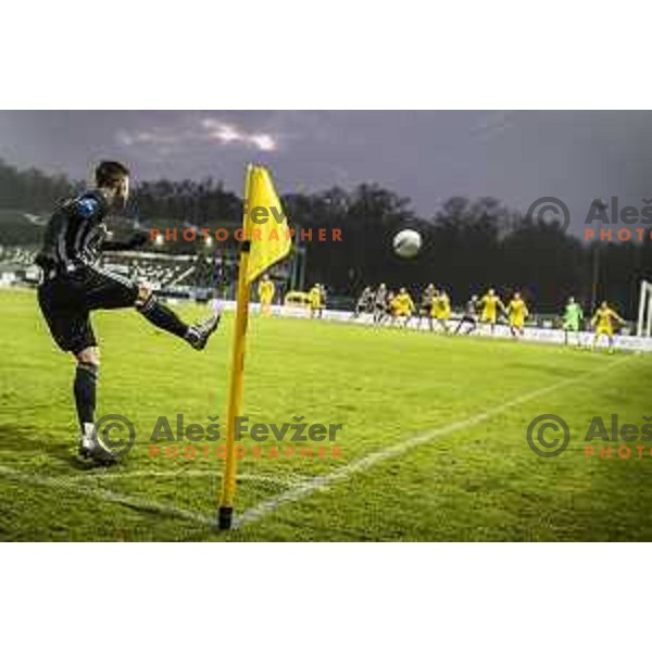 Luka Bobicanec in action during Prva liga Telekom Slovenije football match between Mura and Aluminij in Fazanerija, Murska Sobota, Slovenia on December 13, 2020