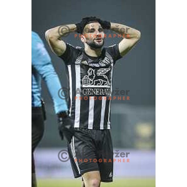 Nino Kouter in action during Prva liga Telekom Slovenije football match between Mura and Aluminij in Fazanerija, Murska Sobota, Slovenia on December 13, 2020