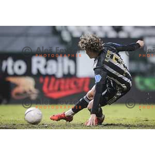 Kai Cipot in action during Prva liga Telekom Slovenije football match between Mura and Aluminij in Fazanerija, Murska Sobota, Slovenia on December 13, 2020