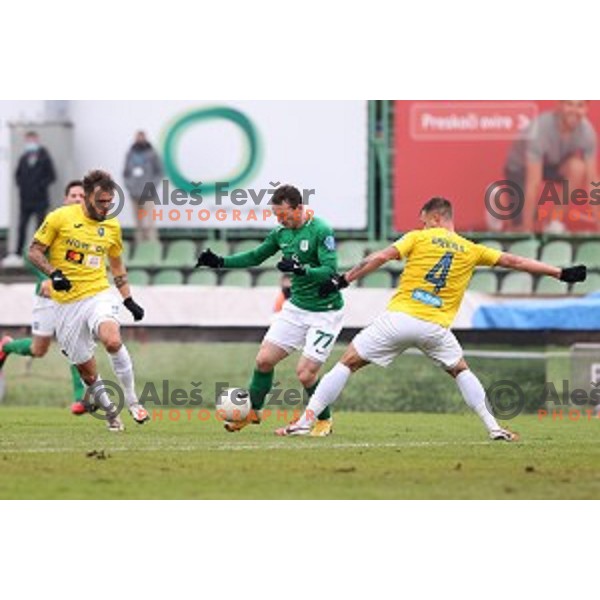 Djordje Ivanovic of Olimpija in action during Prva Liga Telekom Slovenije 2020-2021 football match between Bravo and Olimpija in Ljubljana, Slovenia on December 15, 2020