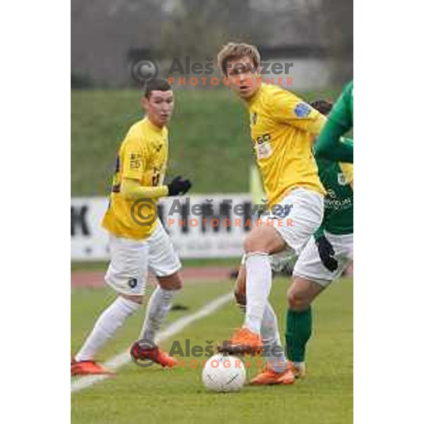 Rok Kidric in action during Prva Liga Telekom Slovenije 2020-2021 football match between Bravo and Olimpija in Ljubljana, Slovenia on December 15, 2020