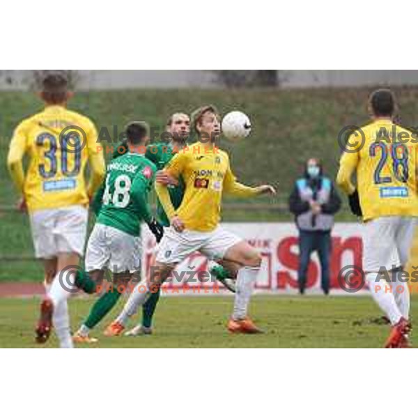 Rok Kidric in action during Prva Liga Telekom Slovenije 2020-2021 football match between Bravo and Olimpija in Ljubljana, Slovenia on December 15, 2020