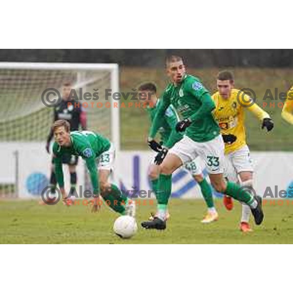 Adrian Zeljkovic in action during Prva Liga Telekom Slovenije 2020-2021 football match between Bravo and Olimpija in Ljubljana, Slovenia on December 15, 2020