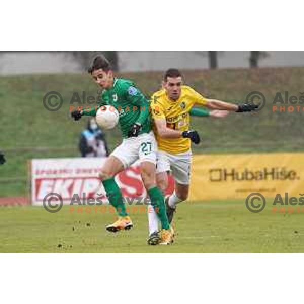 in action during Prva Liga Telekom Slovenije 2020-2021 football match between Bravo and Olimpija in Ljubljana, Slovenia on December 15, 2020