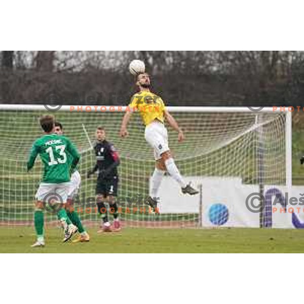 Mustafa Nukic in action during Prva Liga Telekom Slovenije 2020-2021 football match between Bravo and Olimpija in Ljubljana, Slovenia on December 15, 2020