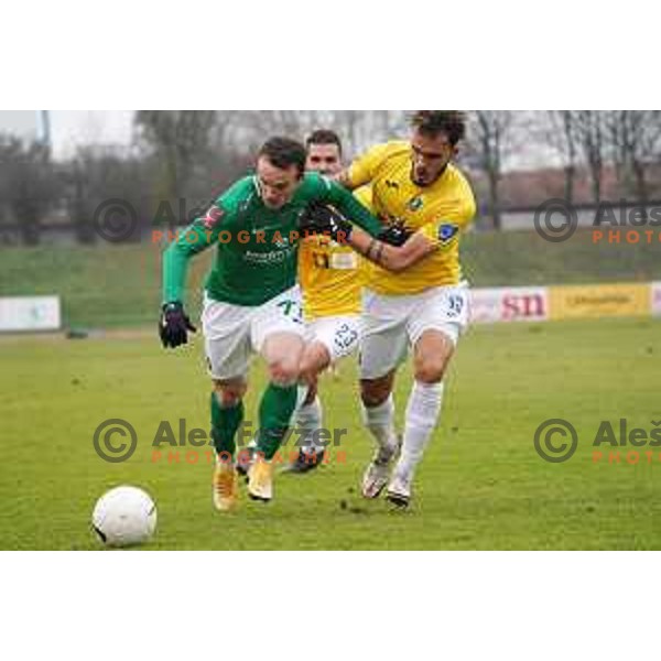 Djordje Ivanovic and Vanja Drkusic in action during Prva Liga Telekom Slovenije 2020-2021 football match between Bravo and Olimpija in Ljubljana, Slovenia on December 15, 2020