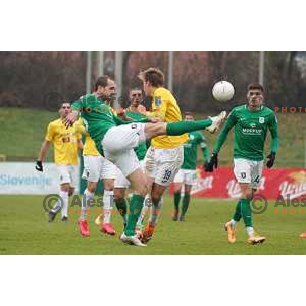 Goran Milovic in action during Prva Liga Telekom Slovenije 2020-2021 football match between Bravo and Olimpija in Ljubljana, Slovenia on December 15, 2020