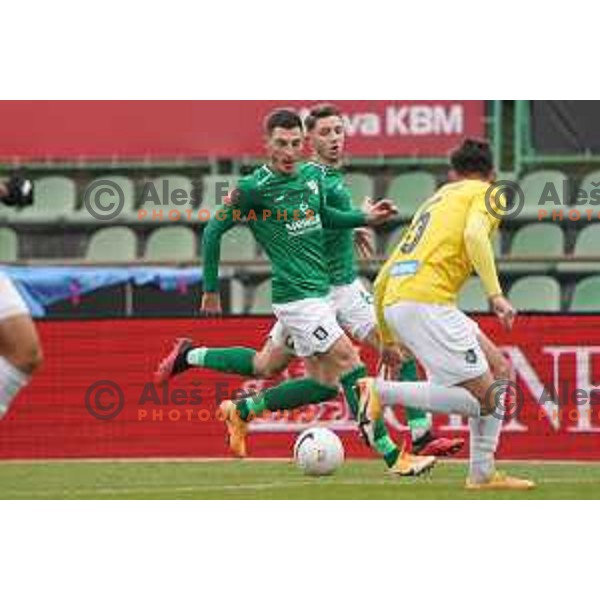 Mario Kvesic in action during Prva Liga Telekom Slovenije 2020-2021 football match between Bravo and Olimpija in Ljubljana, Slovenia on December 15, 2020