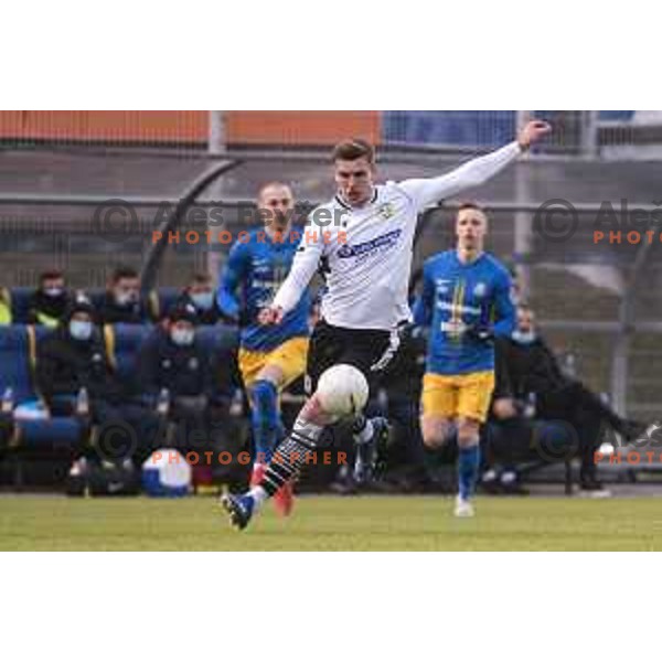 Nardin Mulahusejnovic in action during Prva Liga Telekom Slovenije 2020-2021 football match between Celje and Koper in Celje, Slovenia on December 16, 2020