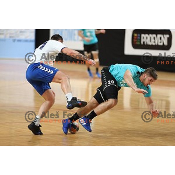 in action during 1.NLB league handball match between Ljubljana and Gorenje Velenje in Ljubljana, Slovenia on December 16, 2020