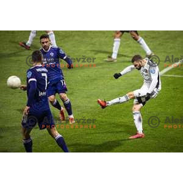Nino Kouter in action during Prva liga Telekom Slovenije football match between Maribor and Mura in Ljudski vrt, Maribor, Slovenia on December 17, 2020