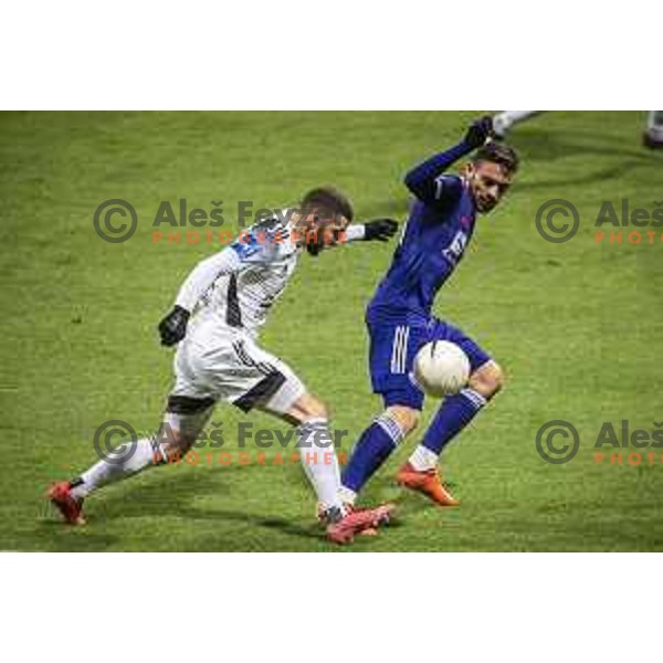 Nino Kouter vs Aljosa Matko in action during Prva liga Telekom Slovenije football match between Maribor and Mura in Ljudski vrt, Maribor, Slovenia on December 17, 2020