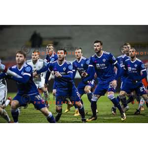 Denis Klinar, Amir Dervisevic in action during Prva liga Telekom Slovenije football match between Maribor and Mura in Ljudski vrt, Maribor, Slovenia on December 17, 2020