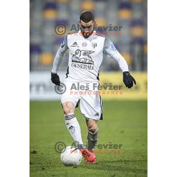 Nino Kouter in action during Prva liga Telekom Slovenije football match between Maribor and Mura in Ljudski vrt, Maribor, Slovenia on December 17, 2020