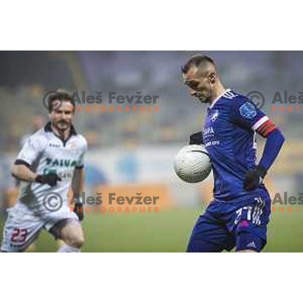 Jasmin Mesanovic in action during Prva liga Telekom Slovenije football match between Maribor and Aluminij in Ljudski vrt, Maribor, Slovenia on December 20, 2020