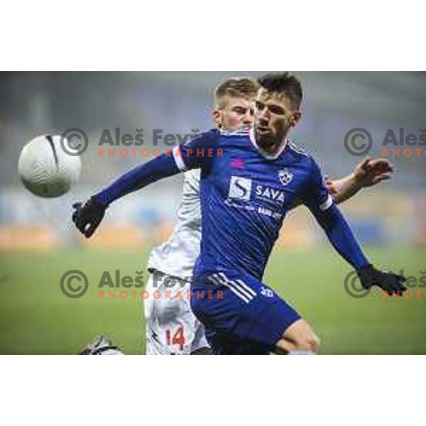 Jan Mlakar in action during Prva liga Telekom Slovenije football match between Maribor and Aluminij in Ljudski vrt, Maribor, Slovenia on December 20, 2020