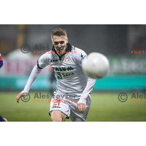 Aljaz Ploj in action during Prva liga Telekom Slovenije football match between Maribor and Aluminij in Ljudski vrt, Maribor, Slovenia on December 20, 2020