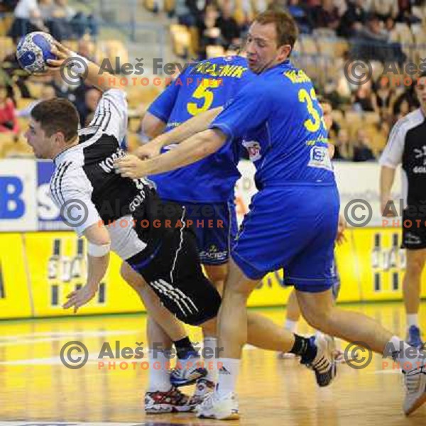 David Korazija and Nikola Kojic at the Final of the slovenian handball cup for men 2008 Gold Club - Cimos Koper at Zlatorog hall, Celje 