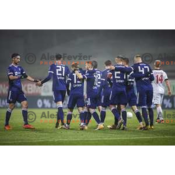 Rudi Vancas Pozeg celebrating during Prva liga Telekom Slovenije football match between Maribor and Aluminij in Ljudski vrt, Maribor, Slovenia on December 20, 2020