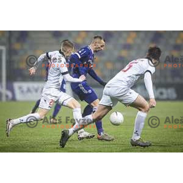 Jasmin Mesanovic in action during Prva liga Telekom Slovenije football match between Maribor and Aluminij in Ljudski vrt, Maribor, Slovenia on December 20, 2020