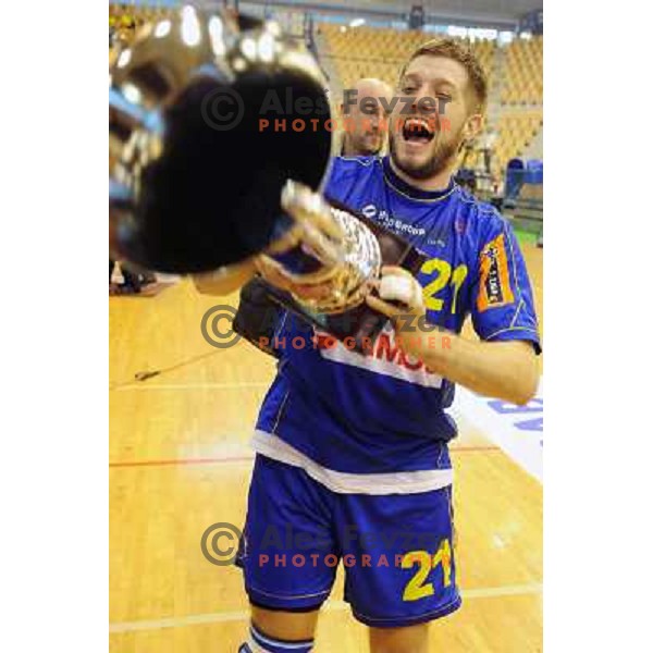 Uros Rapotec at the Final of the slovenian handball cup for men 2008 Gold Club - Cimos Koper at Zlatorog hall, Celje 