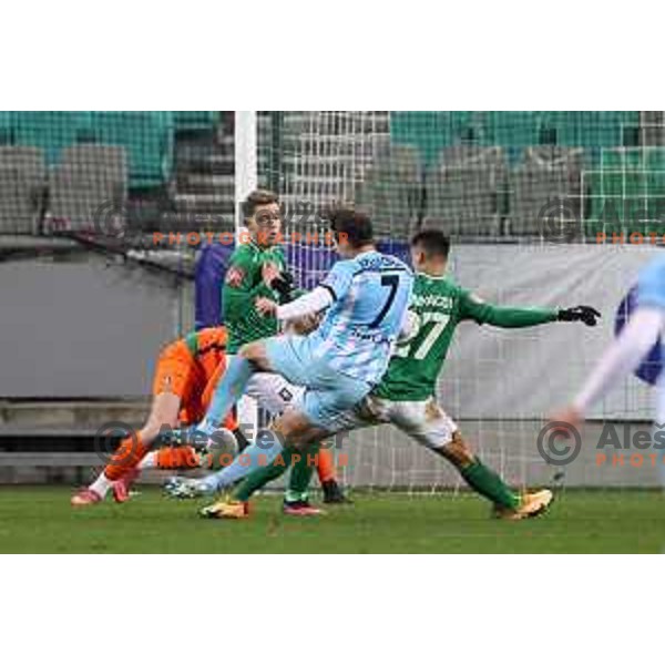 in action during Prva Liga Telekom Slovenije 2020-2021 football match between Olimpija and Gorica in SRC Stozice, Ljubljana, Slovenia on December 19, 2020