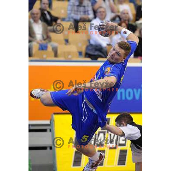 Rok Praznik at the Final of the slovenian handball cup for men 2008 Gold Club - Cimos Koper at Zlatorog hall, Celje 