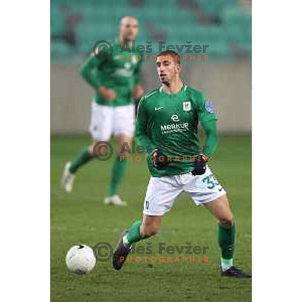 in action during Prva Liga Telekom Slovenije 2020-2021 football match between Olimpija and Gorica in SRC Stozice, Ljubljana, Slovenia on December 19, 2020