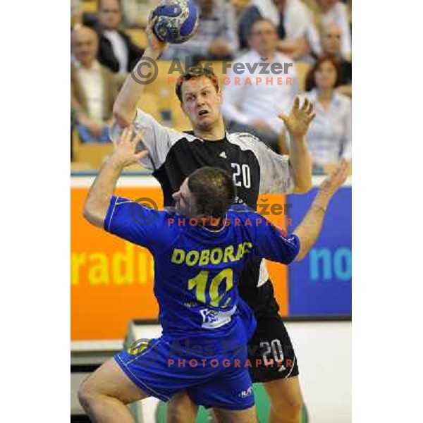 Aljosa Stefanic and Damir Doborac at the Final of the slovenian handball cup for men 2008 Gold Club - Cimos Koper at Zlatorog hall, Celje 