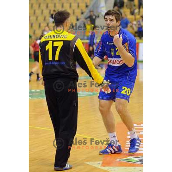 Enid Tahirovic and Denis Buntic at the Final of the slovenian handball cup for men 2008 Gold Club - Cimos Koper at Zlatorog hall, Celje 