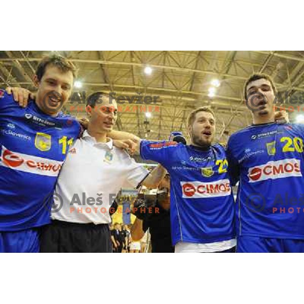 Cimos Koper players at the Final of the slovenian handball cup for men 2008 Gold Club - Cimos Koper at Zlatorog hall, Celje 