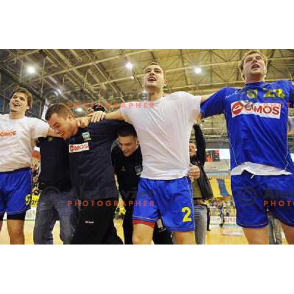 Cimos Koper players at the Final of the slovenian handball cup for men 2008 Gold Club - Cimos Koper at Zlatorog hall, Celje 