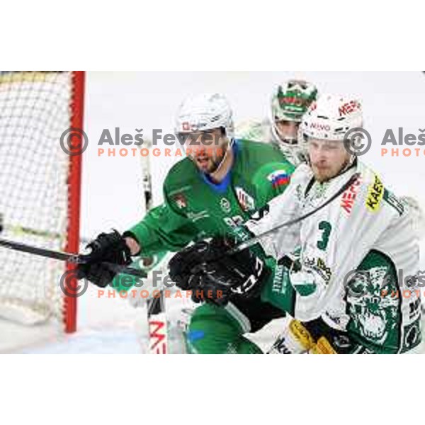 Aleksandar Magovac of SZ Olimpija in action during Alps League ice-hockey match between SZ Olimpija and Bregenzerwald in Ljubljana, Slovenia on January 9, 2021