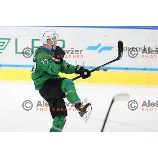 Miha Logar of SZ Olimpija in action during Alps League ice-hockey match between SZ Olimpija and Bregenzerwald in Ljubljana, Slovenia on January 9, 2021