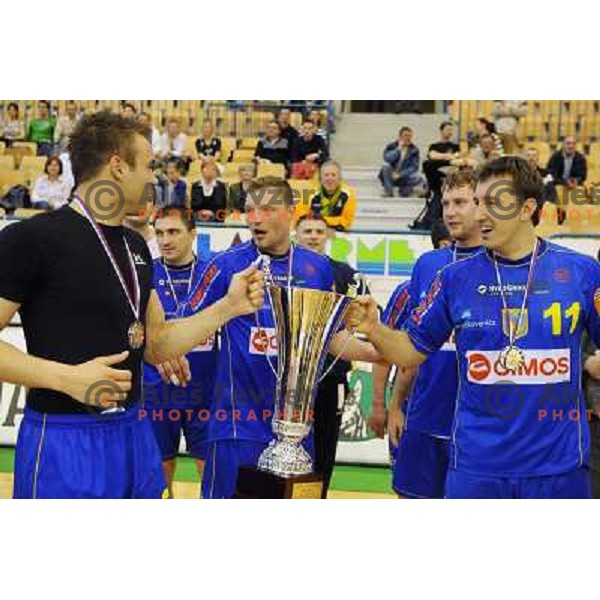 Cimos Koper players at the Final of the slovenian handball cup for men 2008 Gold Club - Cimos Koper at Zlatorog hall, Celje 