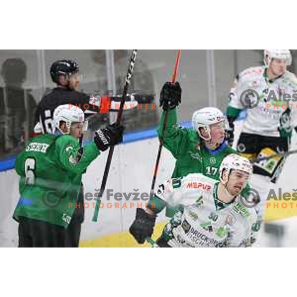 Miha Logar of SZ Olimpija in action during Alps League ice-hockey match between SZ Olimpija and Bregenzerwald in Ljubljana, Slovenia on January 9, 2021