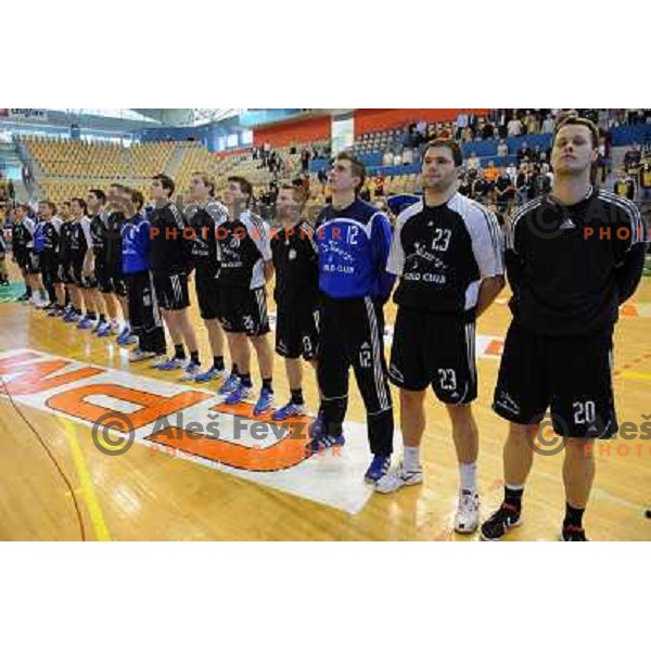 Gold Club players at the Final of the slovenian handball cup for men 2008 Gold Club - Cimos Koper at Zlatorog hall, Celje 