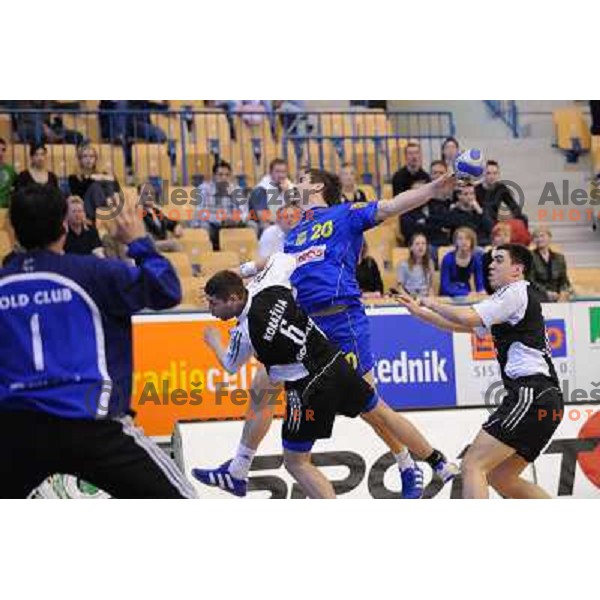 Denis Buntic, David Korazija at the Final of the slovenian handball cup for men 2008 Gold Club - Cimos Koper at Zlatorog hall, Celje 