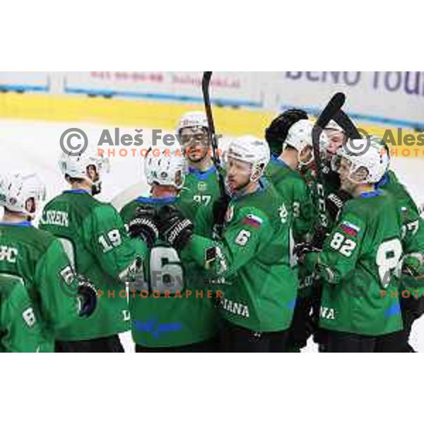 Miha Stebih of SZ Olimpija in action during Alps League ice-hockey match between SZ Olimpija and Bregenzerwald in Ljubljana, Slovenia on January 9, 2021