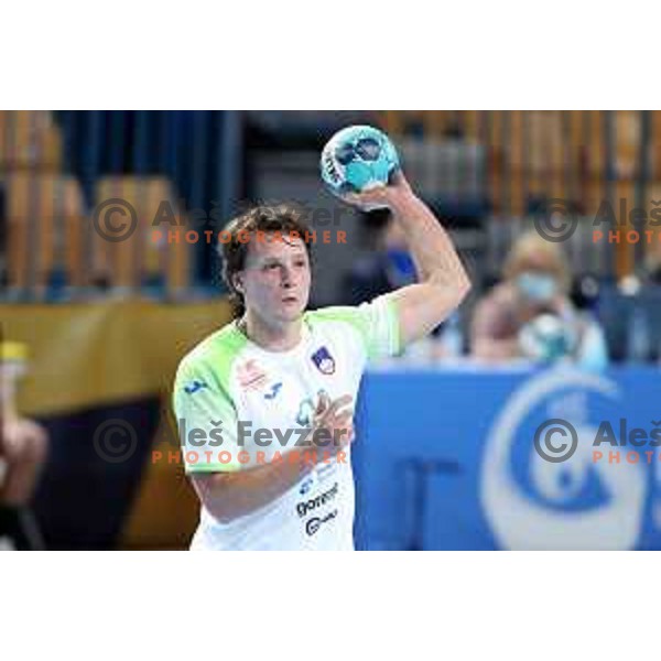 Jure Dolenec in action during European qualifiers handball match between Slovenia and Netherlands played in Celje, Slovenia on January 10, 2021