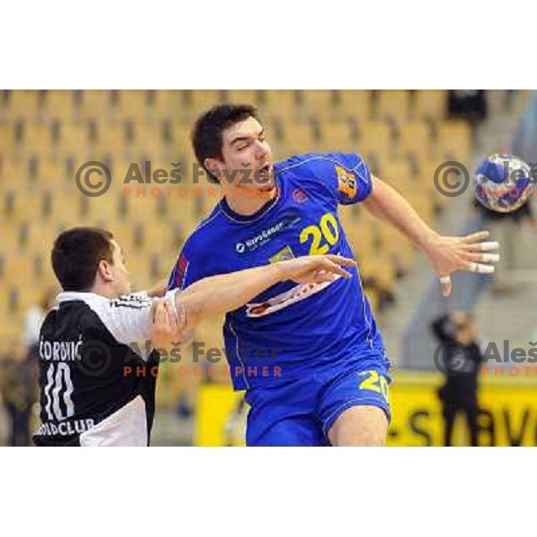 Denis Buntic and Milan Corovic at the Final of the slovenian handball cup for men 2008 Gold Club - Cimos Koper at Zlatorog hall, Celje 