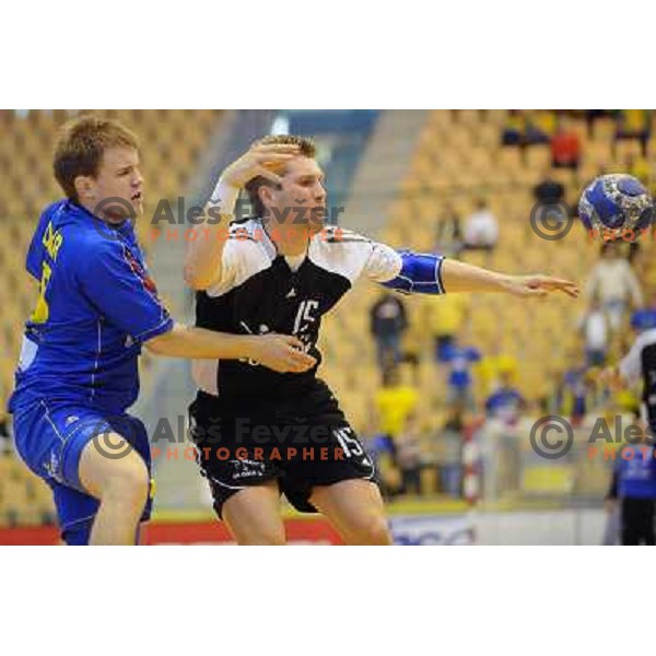 Nejc Poklar and Gasper Martinc at the Final of the slovenian handball cup for men 2008 Gold Club - Cimos Koper at Zlatorog hall, Celje 