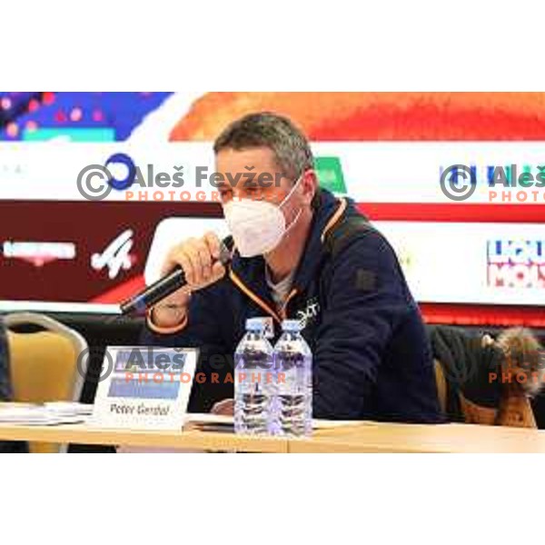 Peter Gerdol at Team captains meeting and draw of starting numbers for AUDI FIS Alpine Ski World Cup Giant Slalom for 57.Golden Fox -Zlata Lisica in Kranjska gora, Slovenia on January 15, 2021