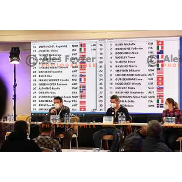 Srecko Vilar at Team captains meeting and draw of starting numbers for AUDI FIS Alpine Ski World Cup Giant Slalom for 57.Golden Fox -Zlata Lisica in Kranjska gora, Slovenia on January 15, 2021