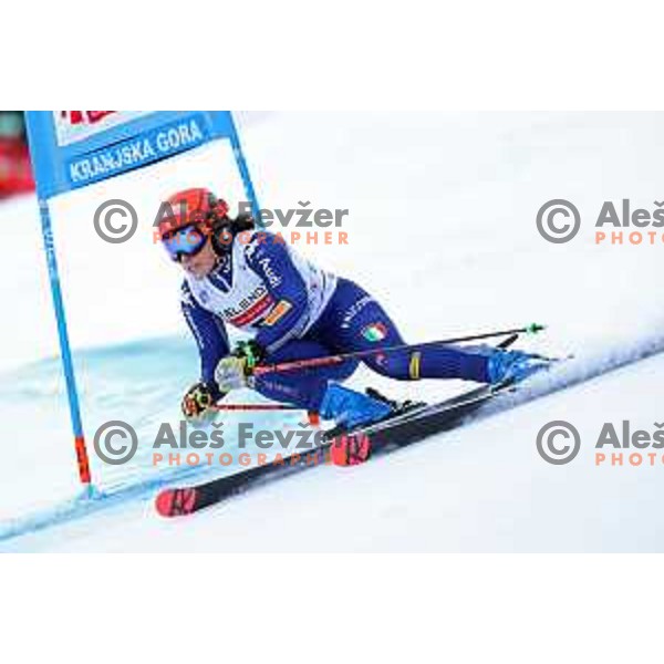 Federica Brignone (ITA) skiing in the first run of AUDI FIS World Cup Giant Slalom for 57.Golden Fox-Zlata Lisica, Kranjska gora, Slovenia on January 17, 2021